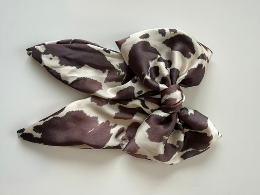 Cow Print Hair Bow Clip – Handmade - One of a kind