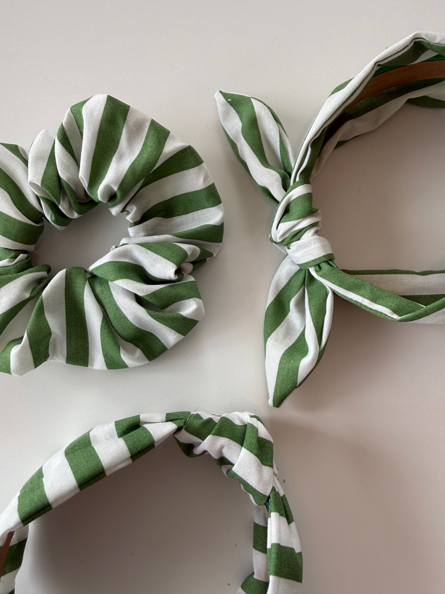 Boho Knotted Headband – Green Candy Stripe