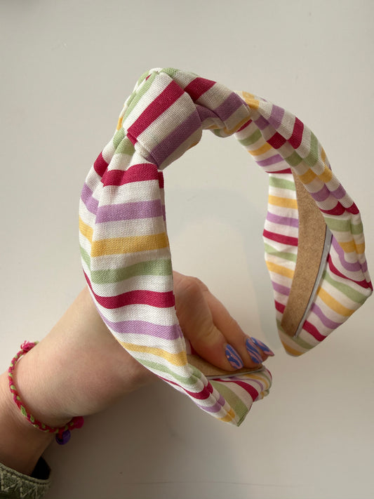 Boho Knotted Headband – Multi Stripe