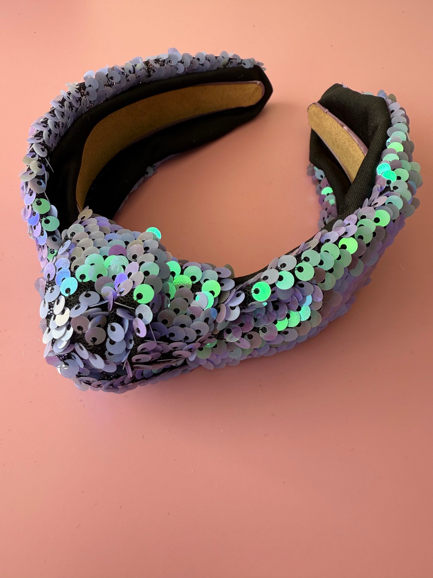 Lilac Sequin Knot Headband
