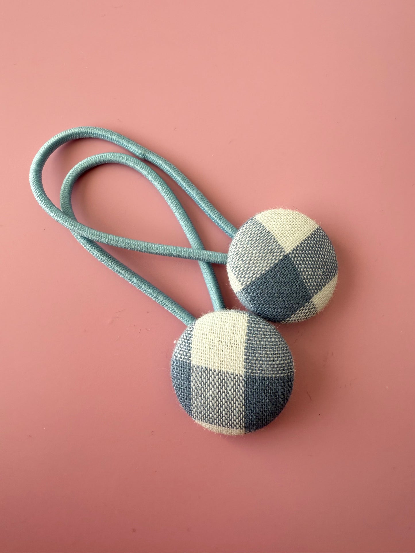 Gingham Fabric Button Bobbles