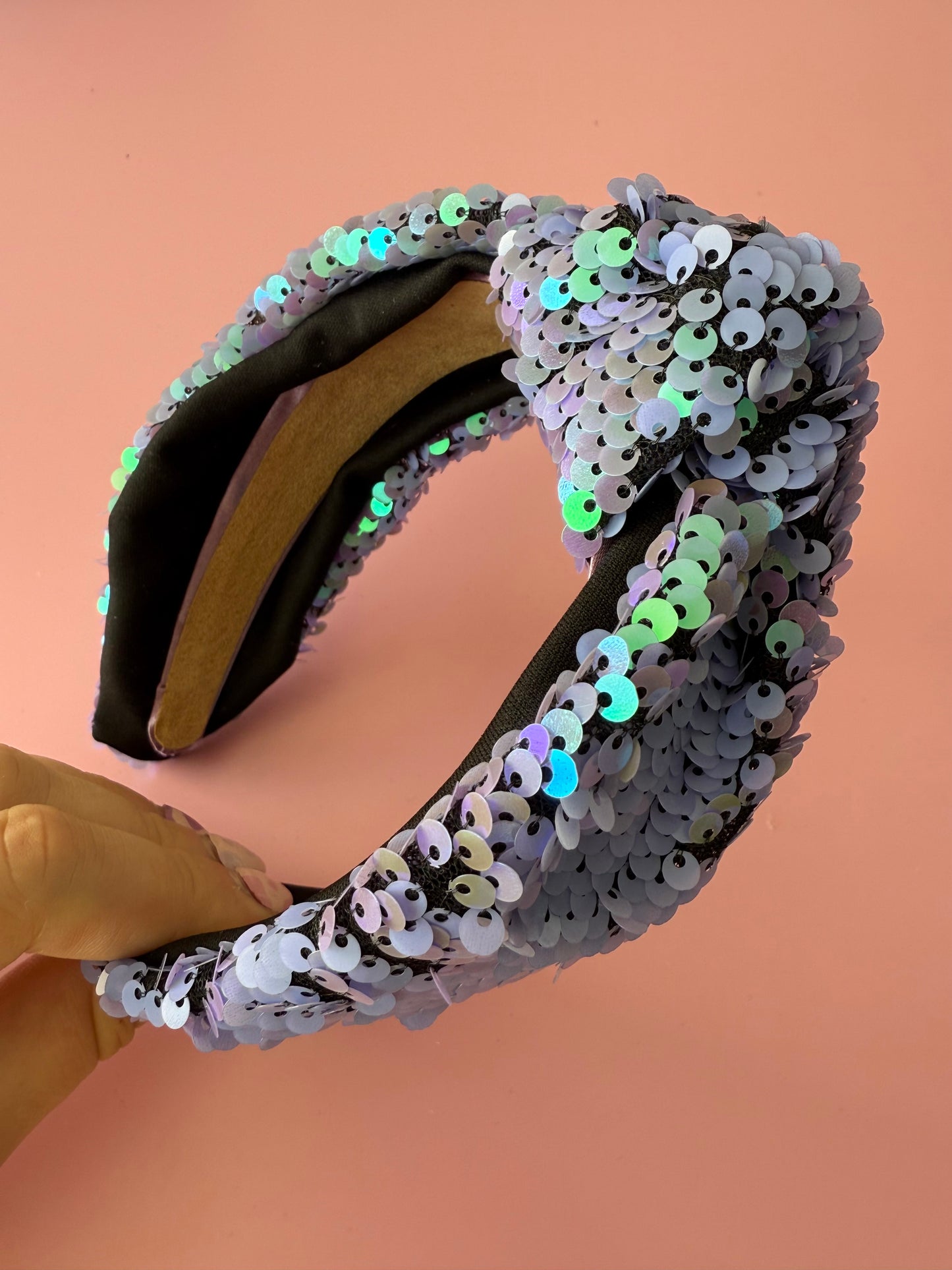 Lilac Sequin Knot Headband