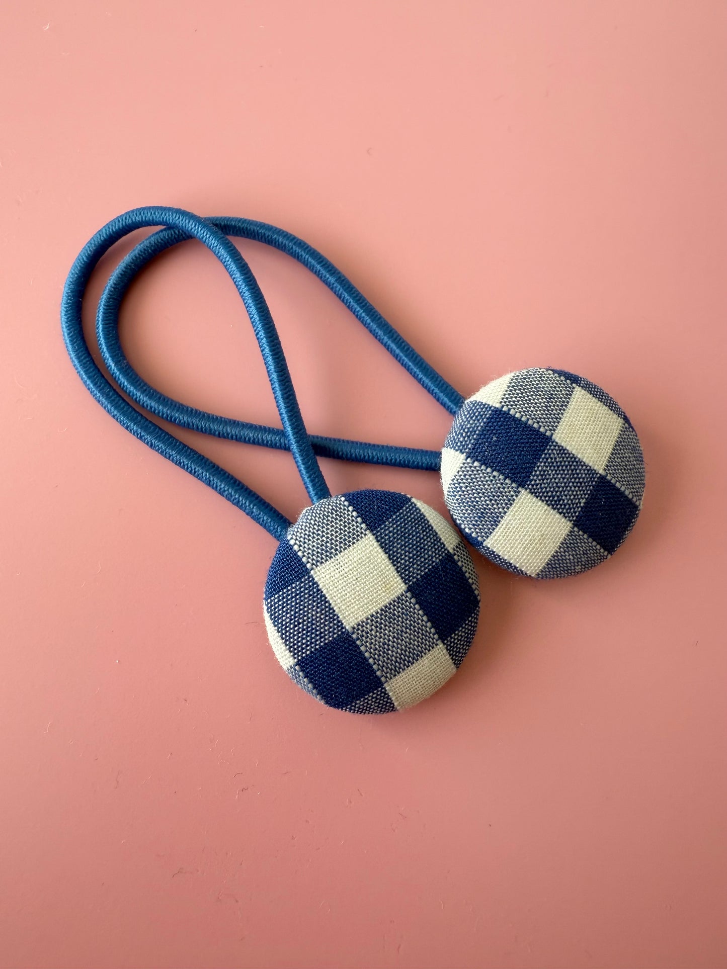 Gingham Fabric Button Bobbles