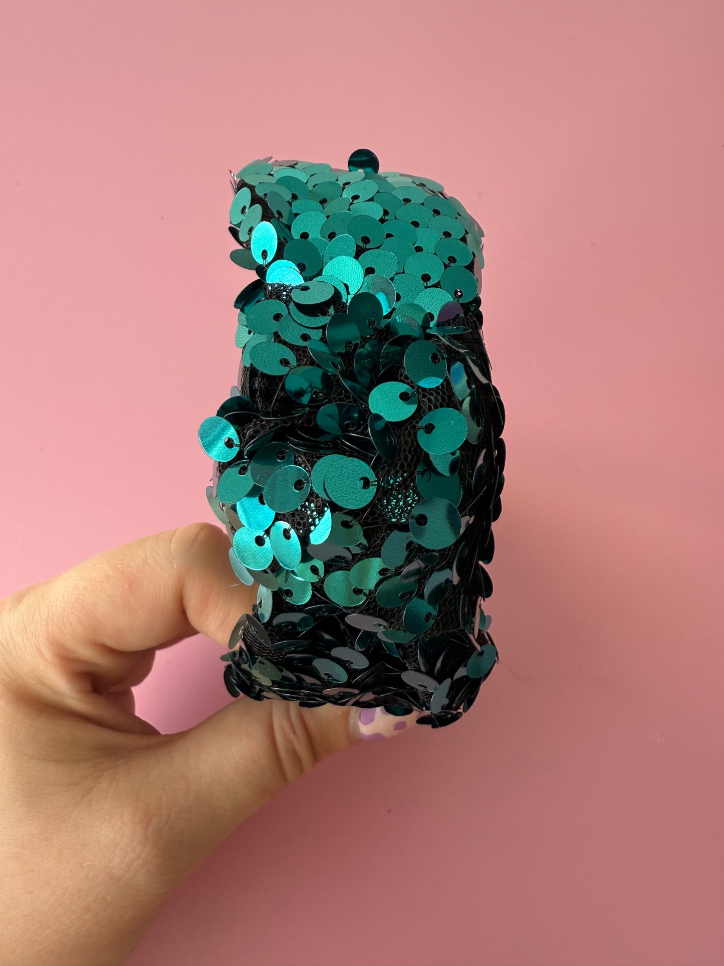 Turquoise Sequin Knot Headband