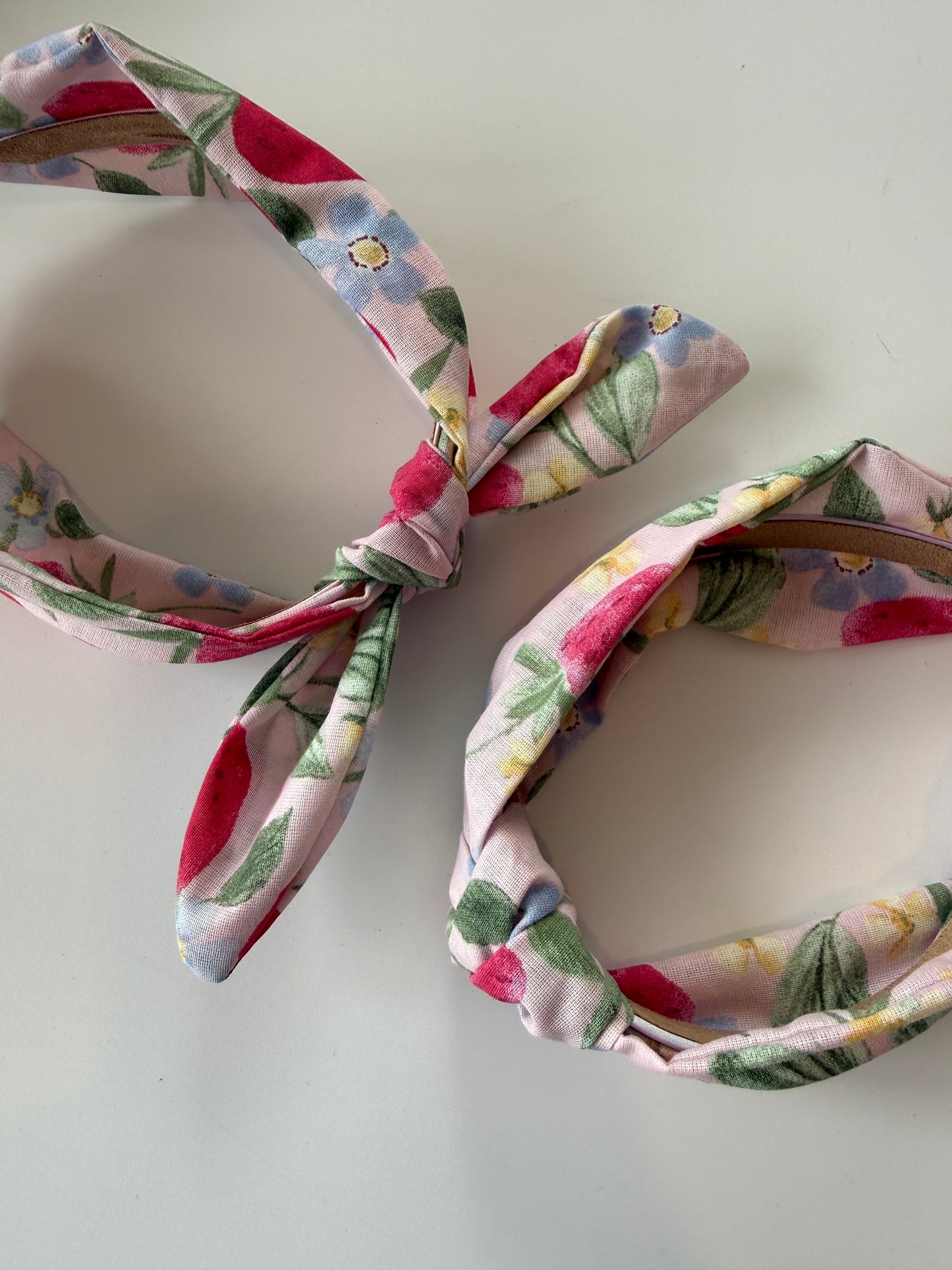 Boho Bow Headband – Strawberry Floral