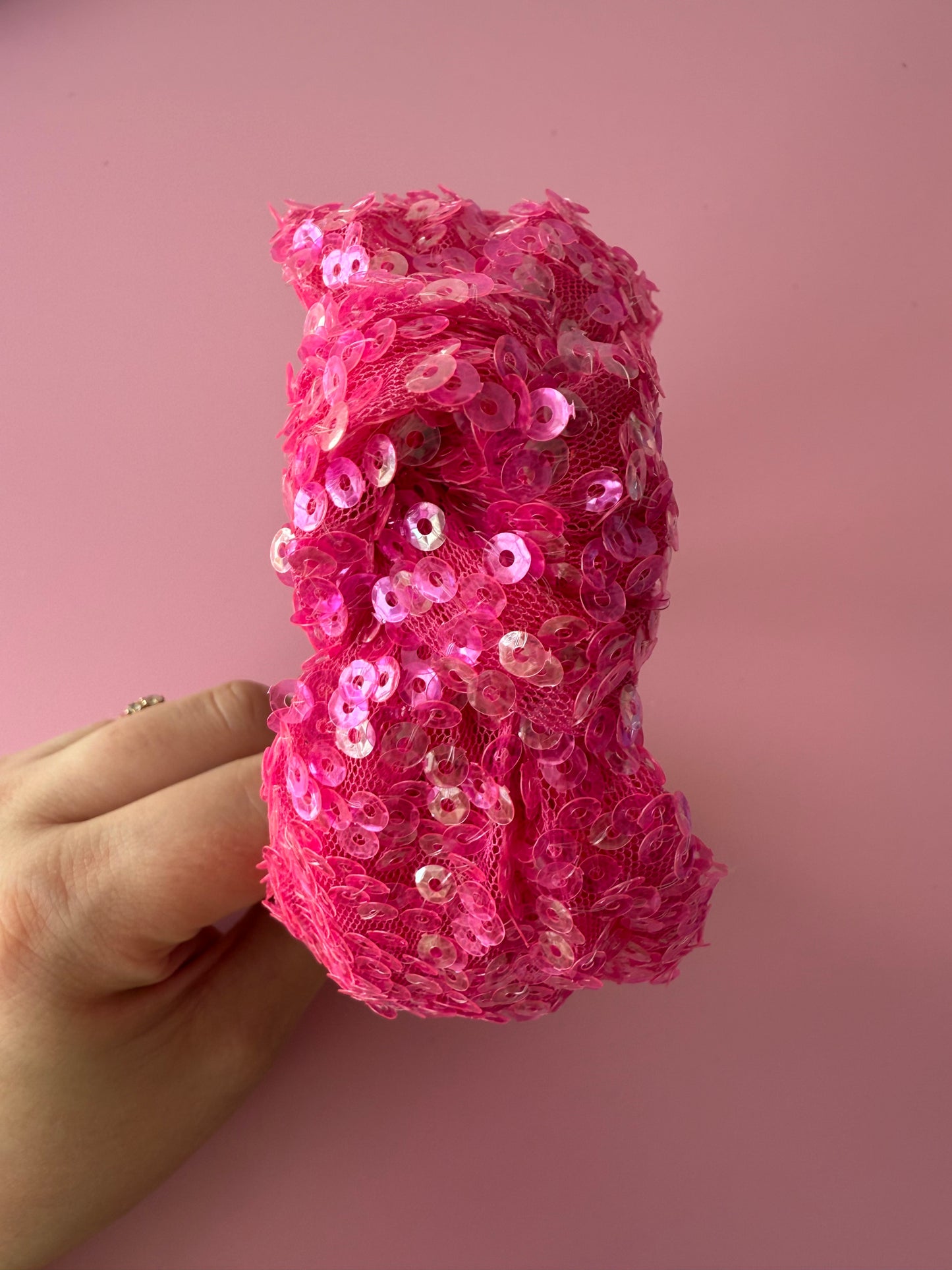 Bright Pink Sequin Knot Headband