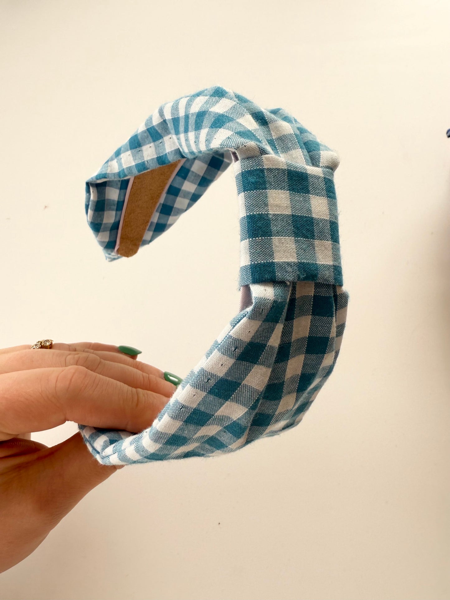 Gingham Fabric Flat Headband