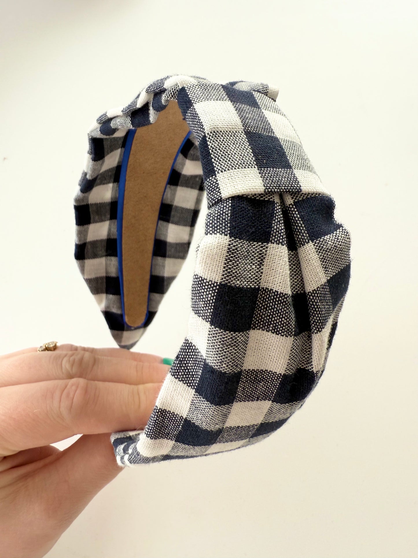 Gingham Fabric Flat Headband