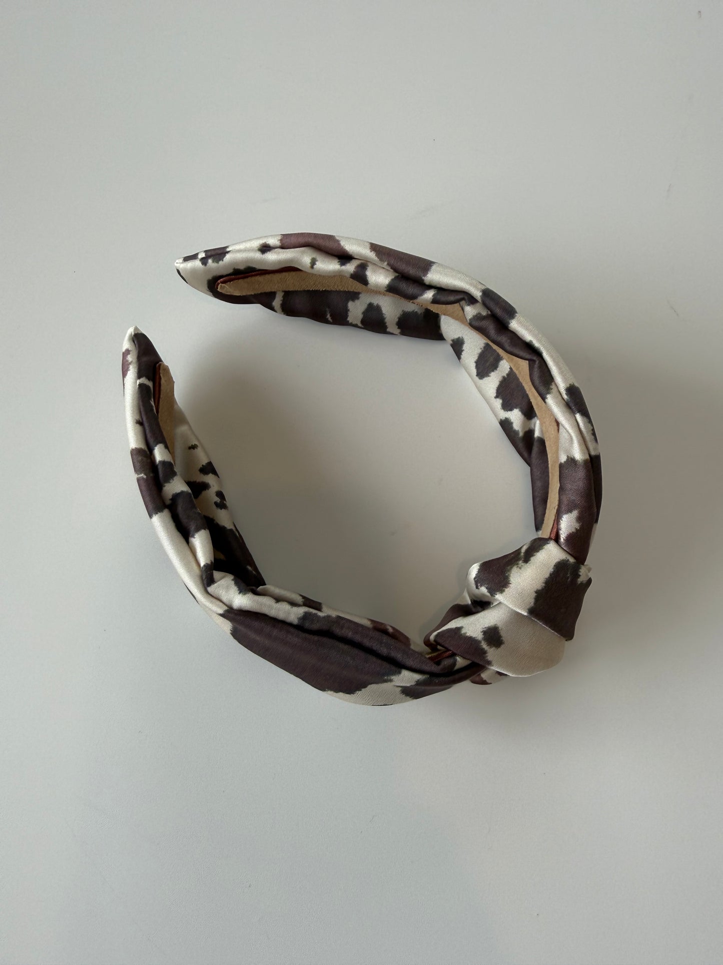 Boho Knotted Headband – Cow Print