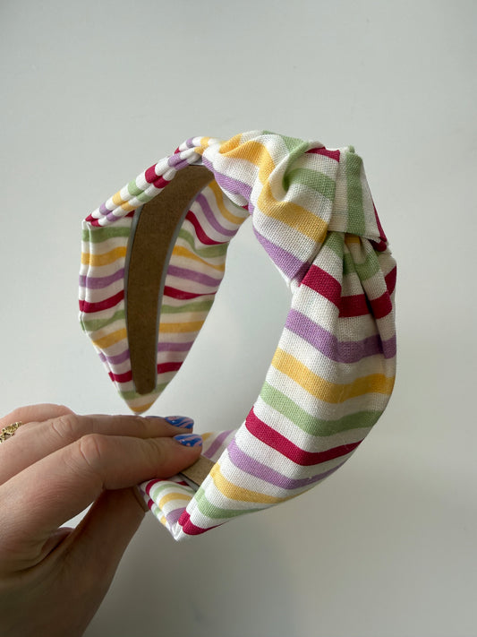 Boho Knotted Headband – Multi Stripe