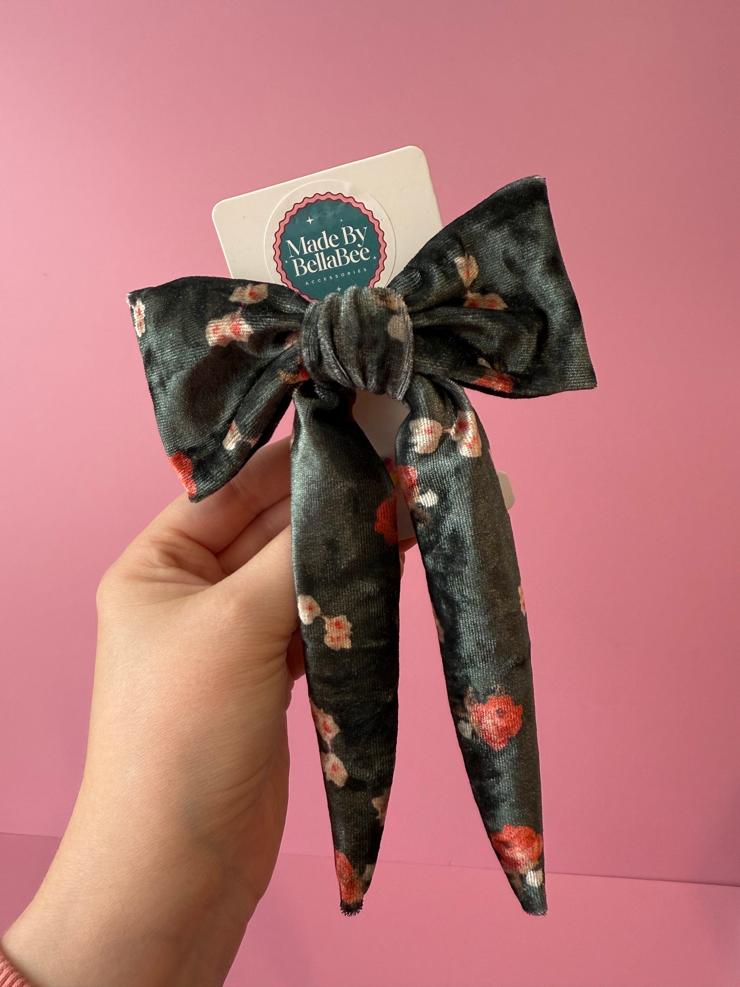 Autumn Velvet Bow Clip