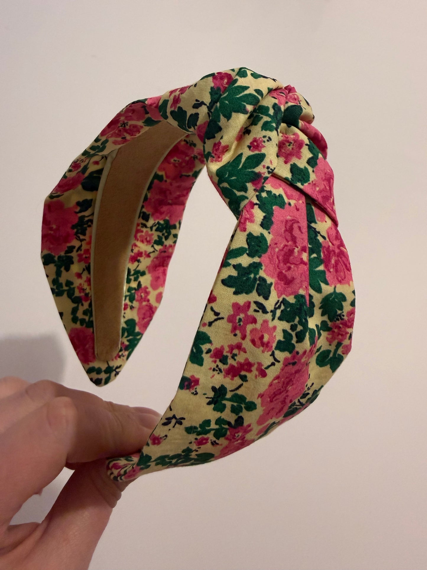 Boho Upcycled Knotted Headband – Floral