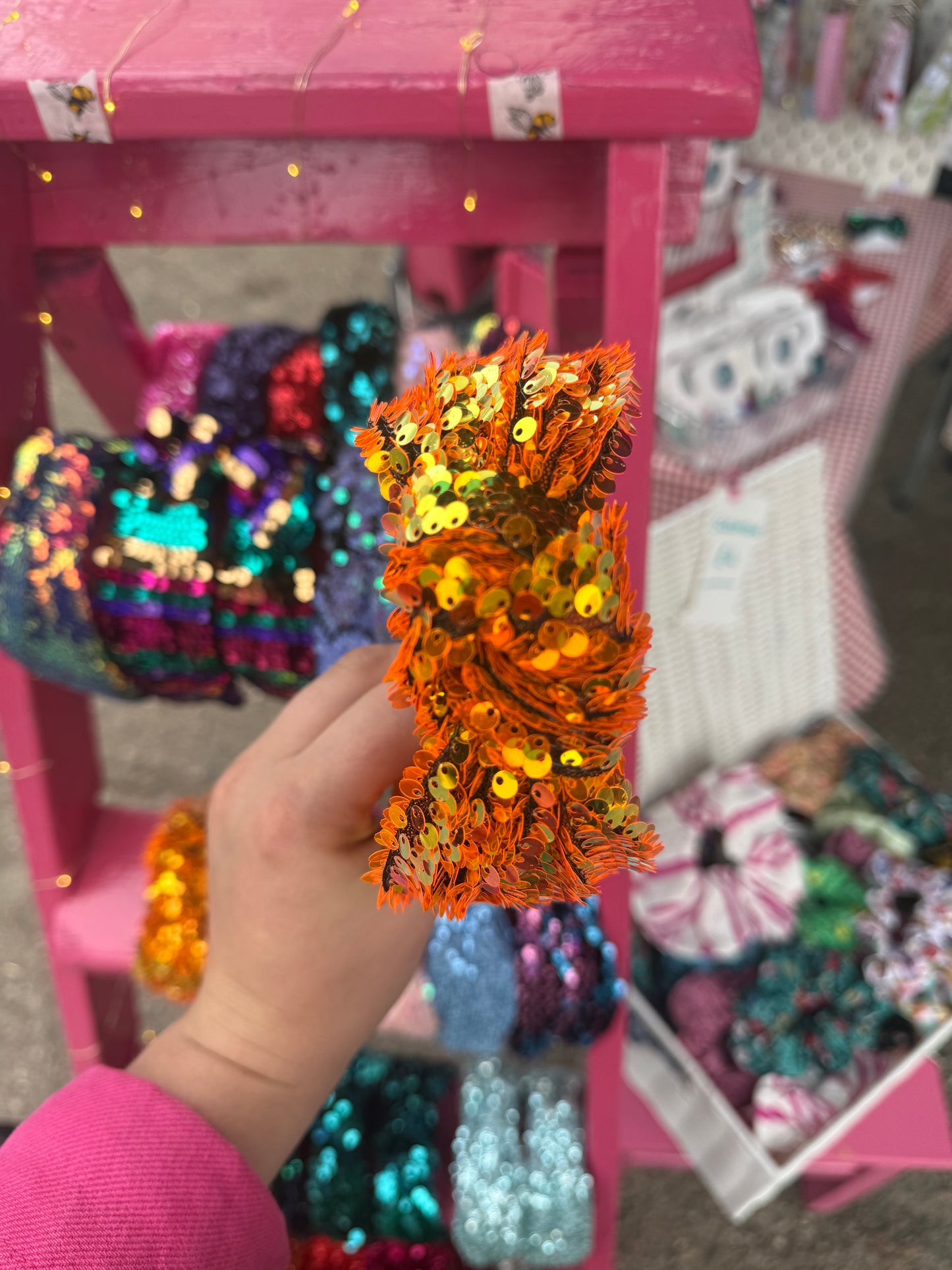 Orange Sequin Knot Headband