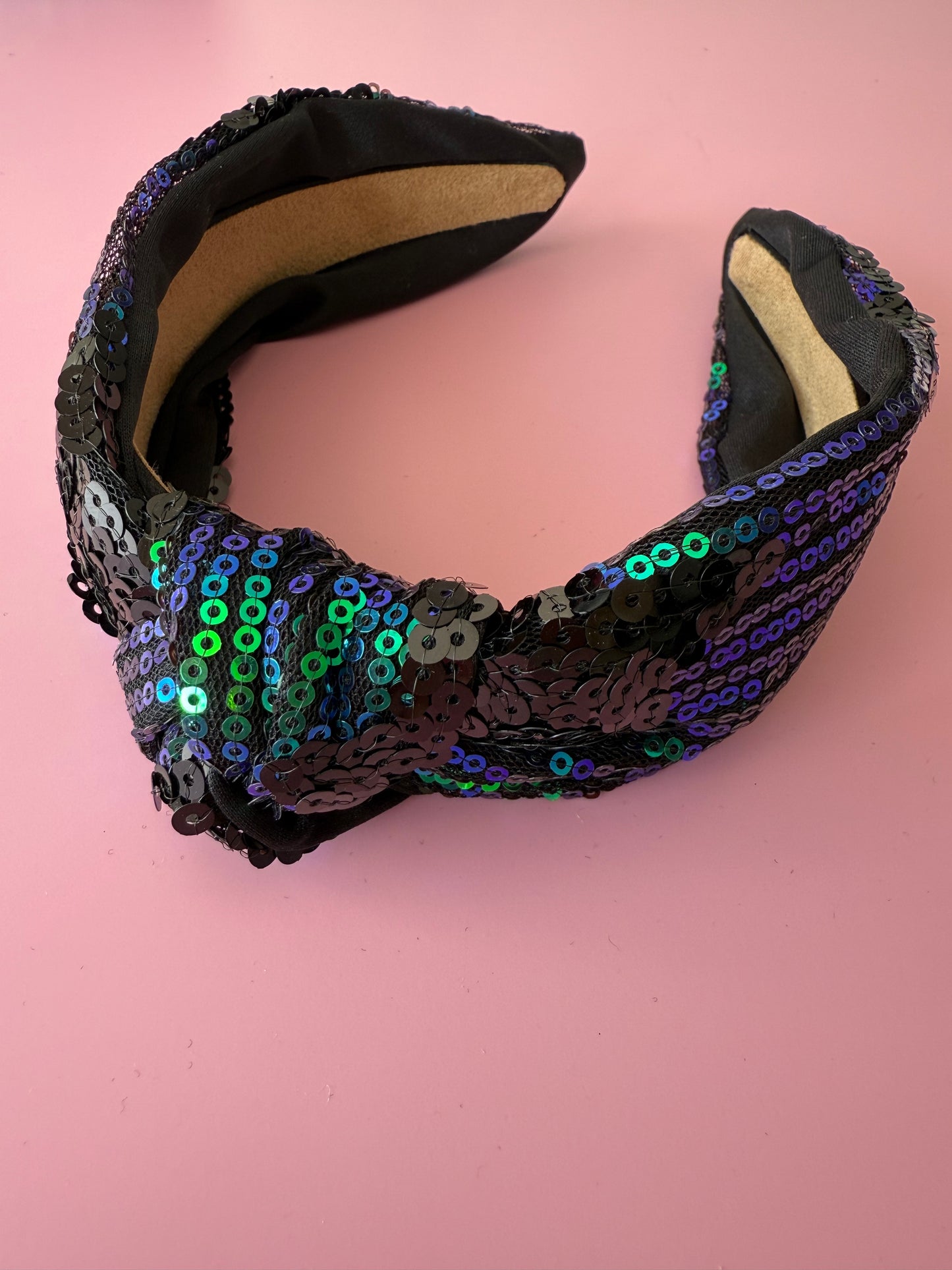 Black Star Sequin Knot Headband