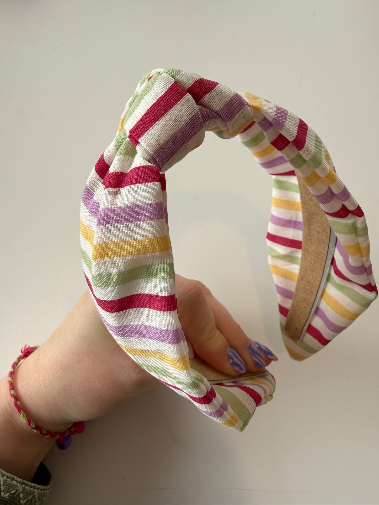 Boho Knotted Headband – Multi Stripe