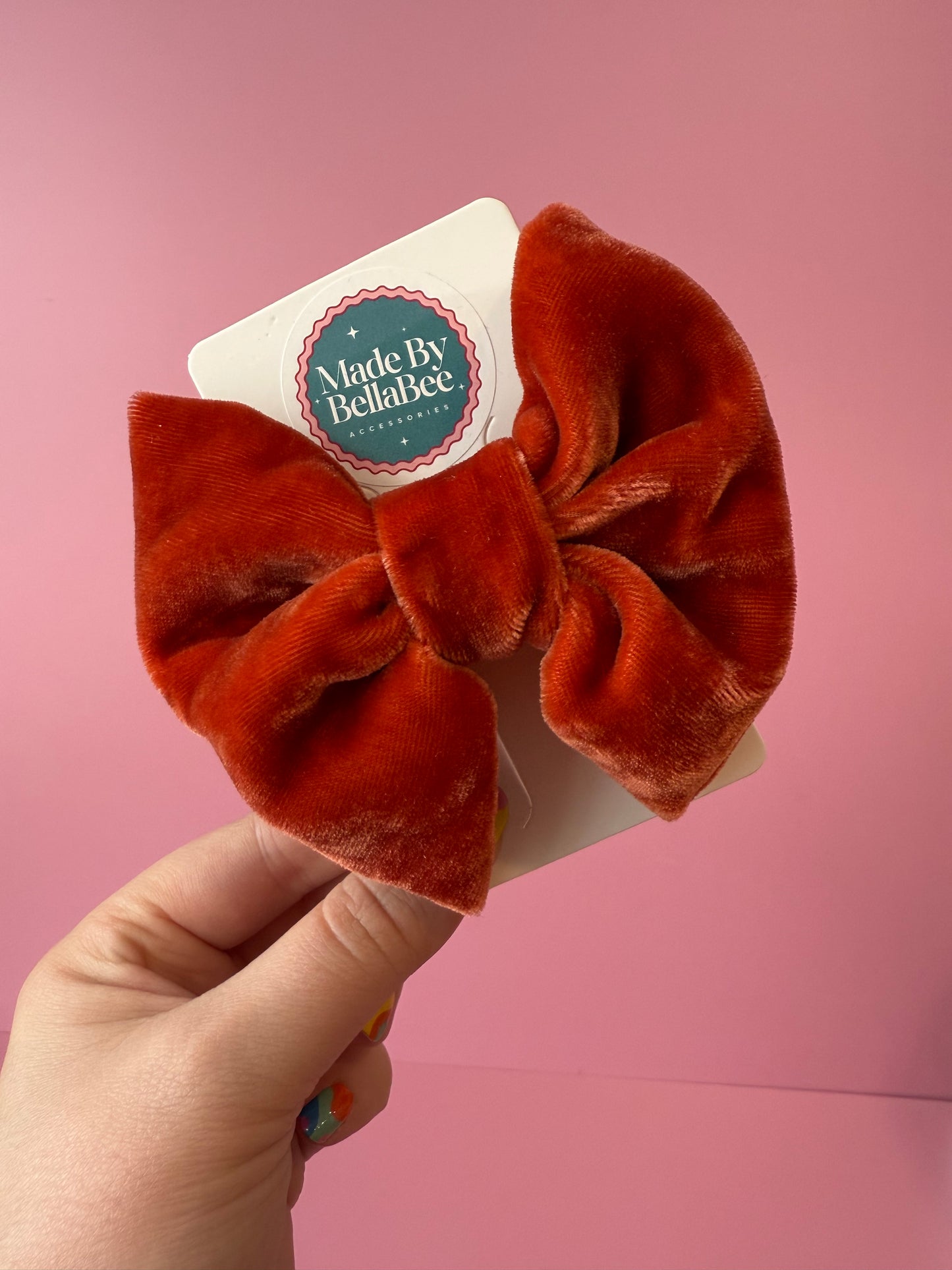 Autumn Velvet Bow Clip