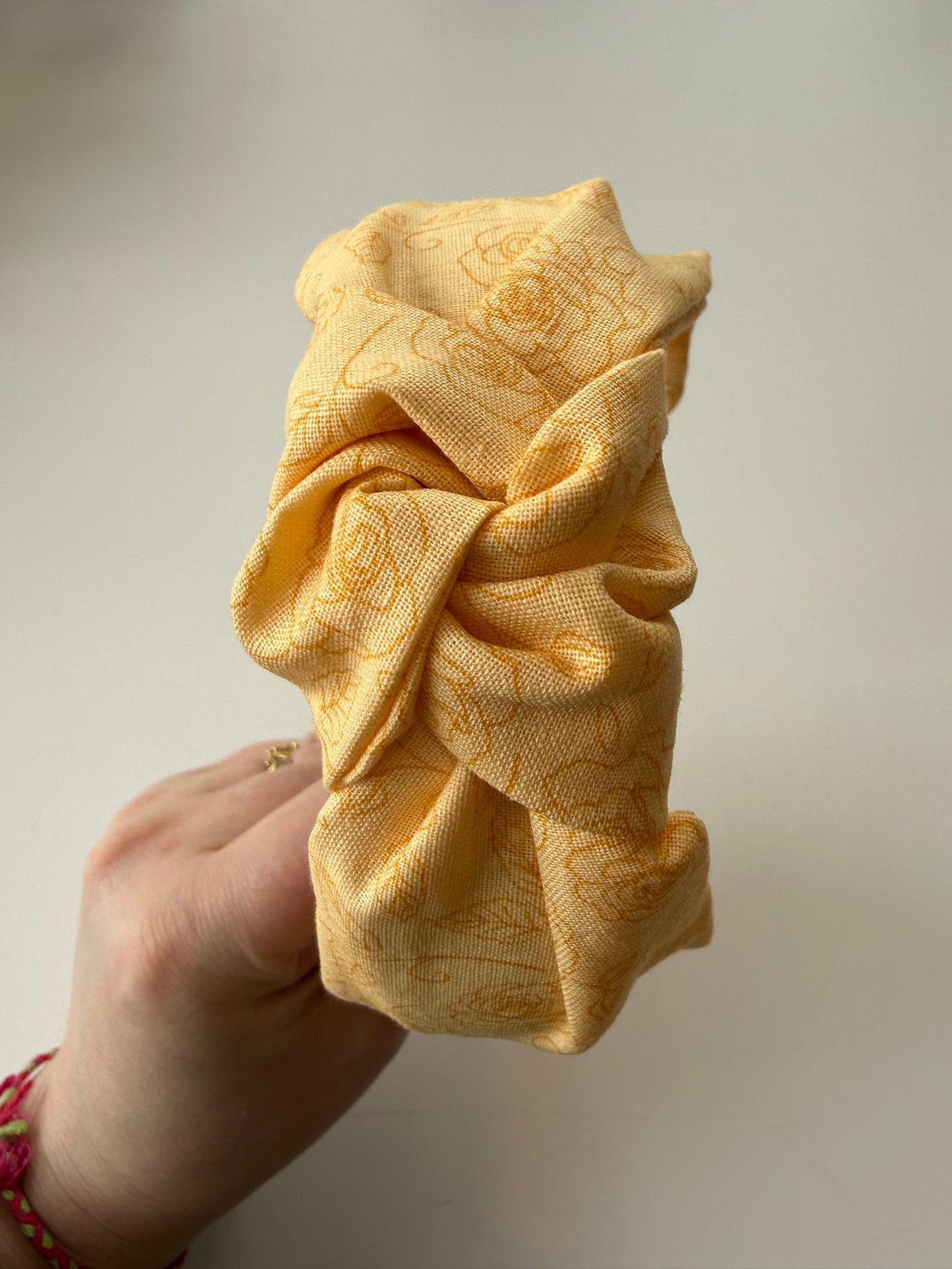 Boho Knotted Headband – Yellow Rose