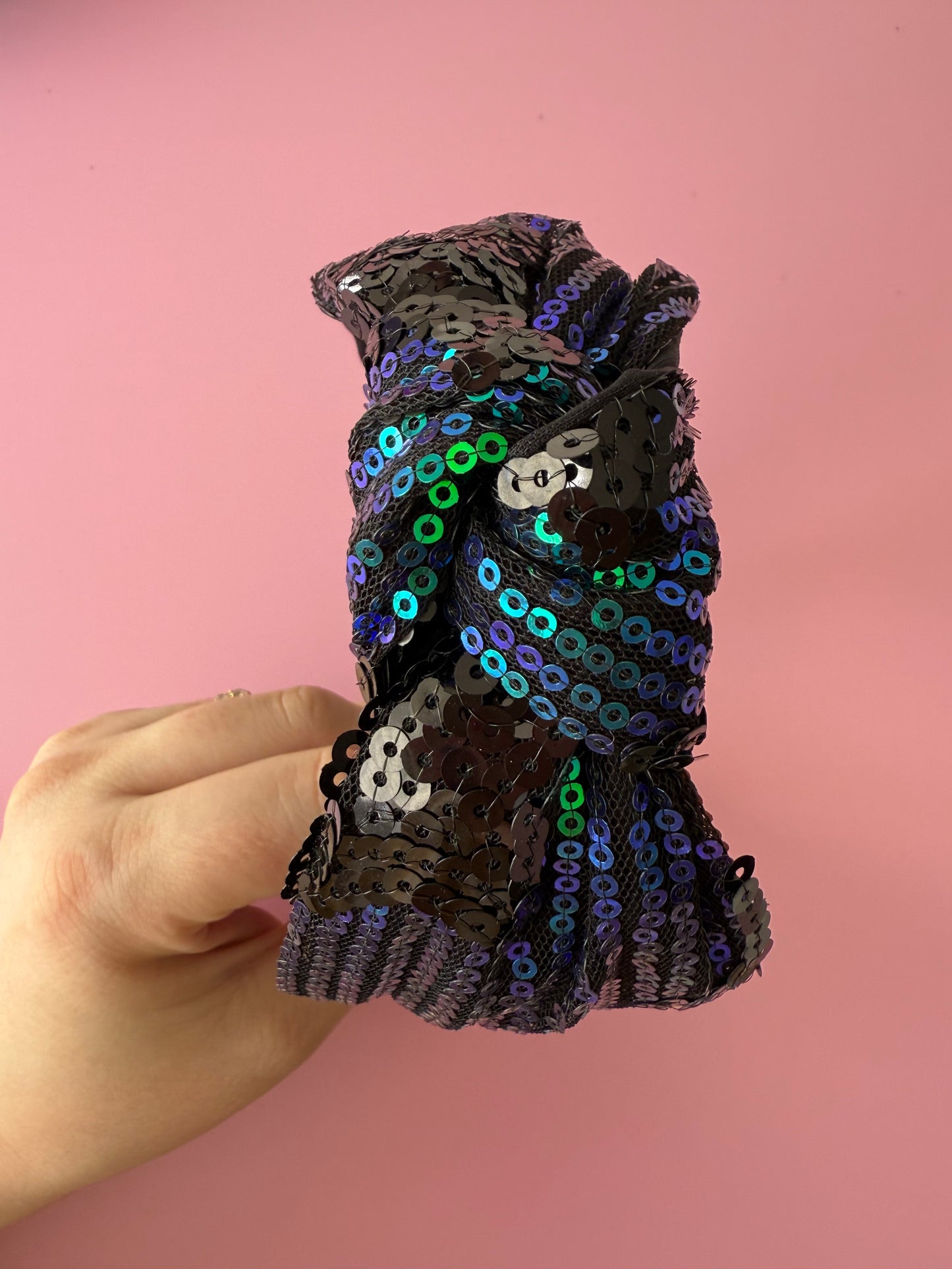 Black Star Sequin Knot Headband