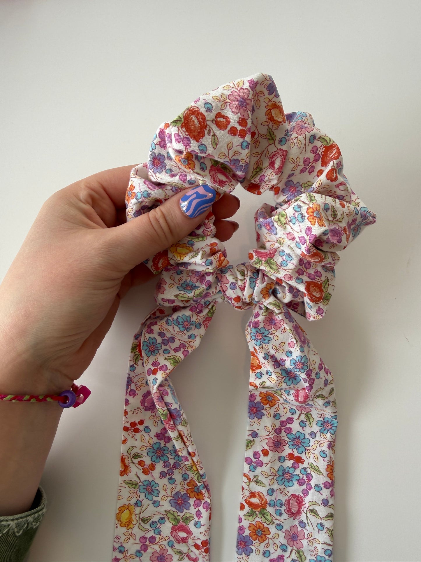 Ditsy Floral Scarf Scrunchie – Handmade & One of a Kind