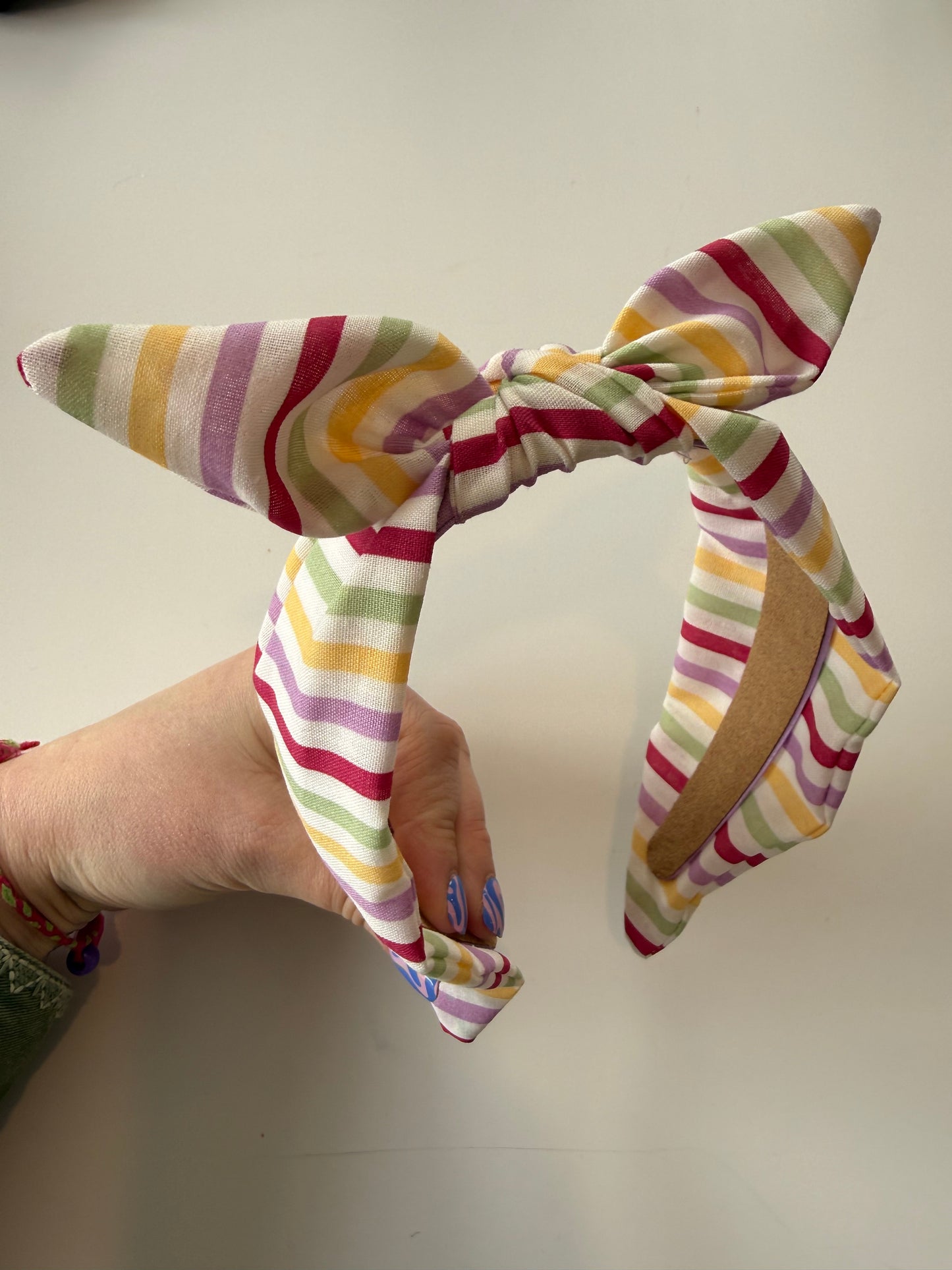 Boho Bow Headband – Multi Stripe