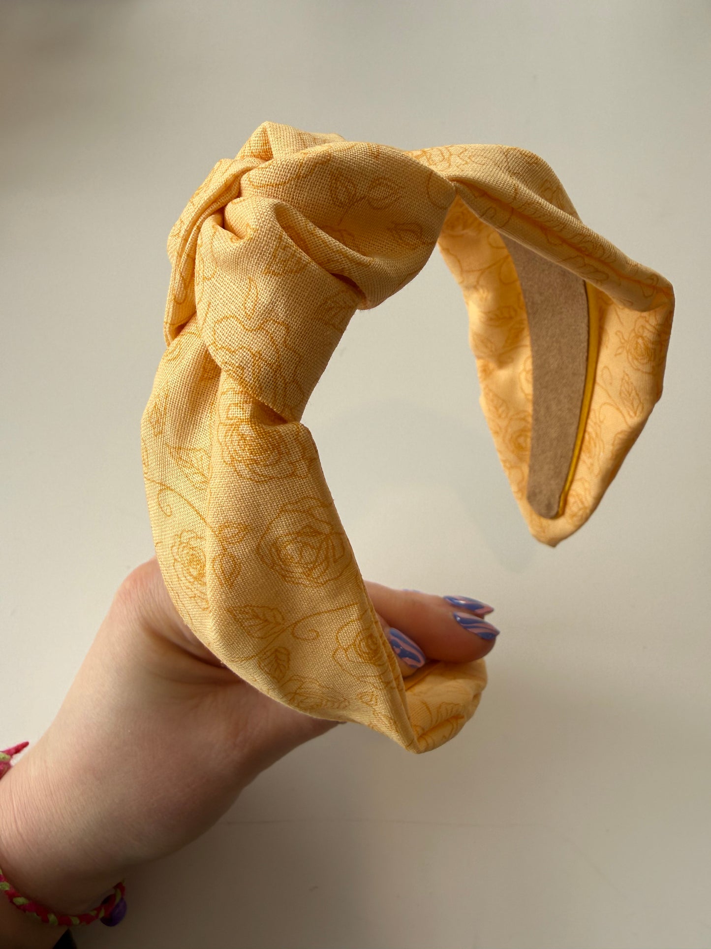 Boho Knotted Headband – Yellow Rose