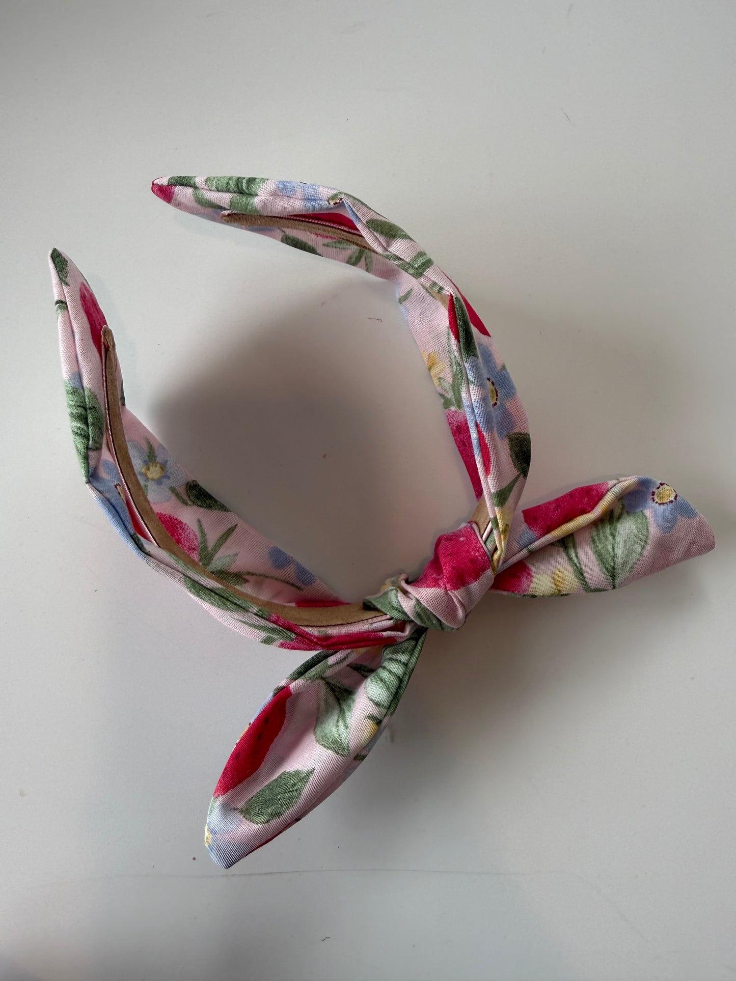 Boho Bow Headband – Strawberry Floral