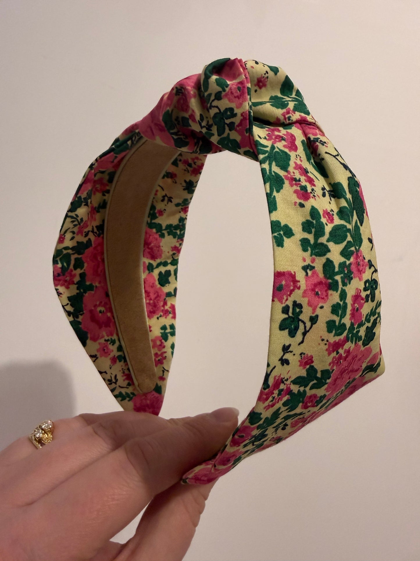 Boho Upcycled Knotted Headband – Floral