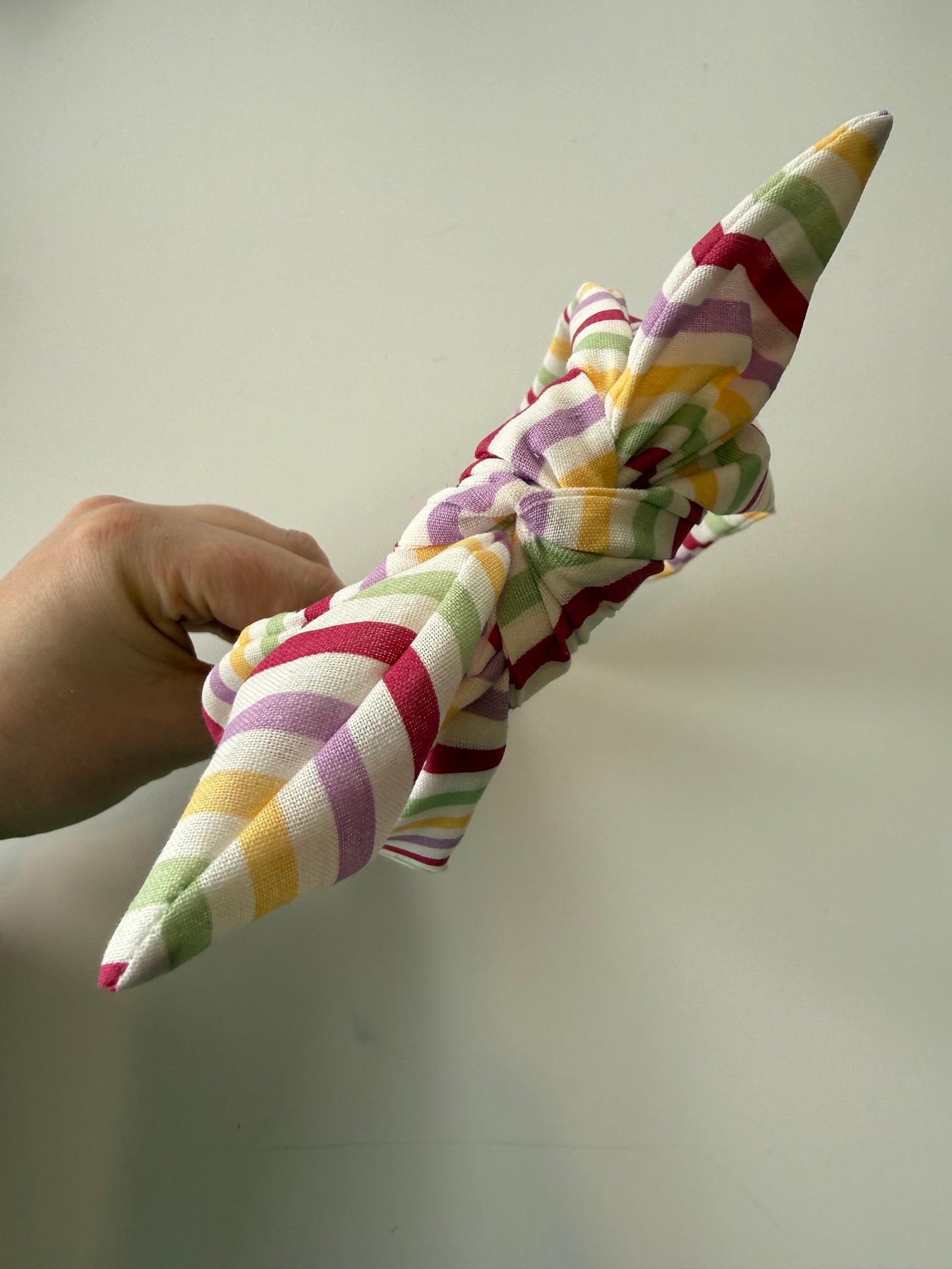 Boho Bow Headband – Multi Stripe