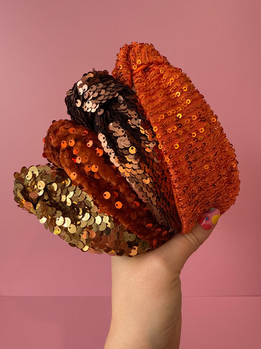 Autumn Sequin Knot Headband