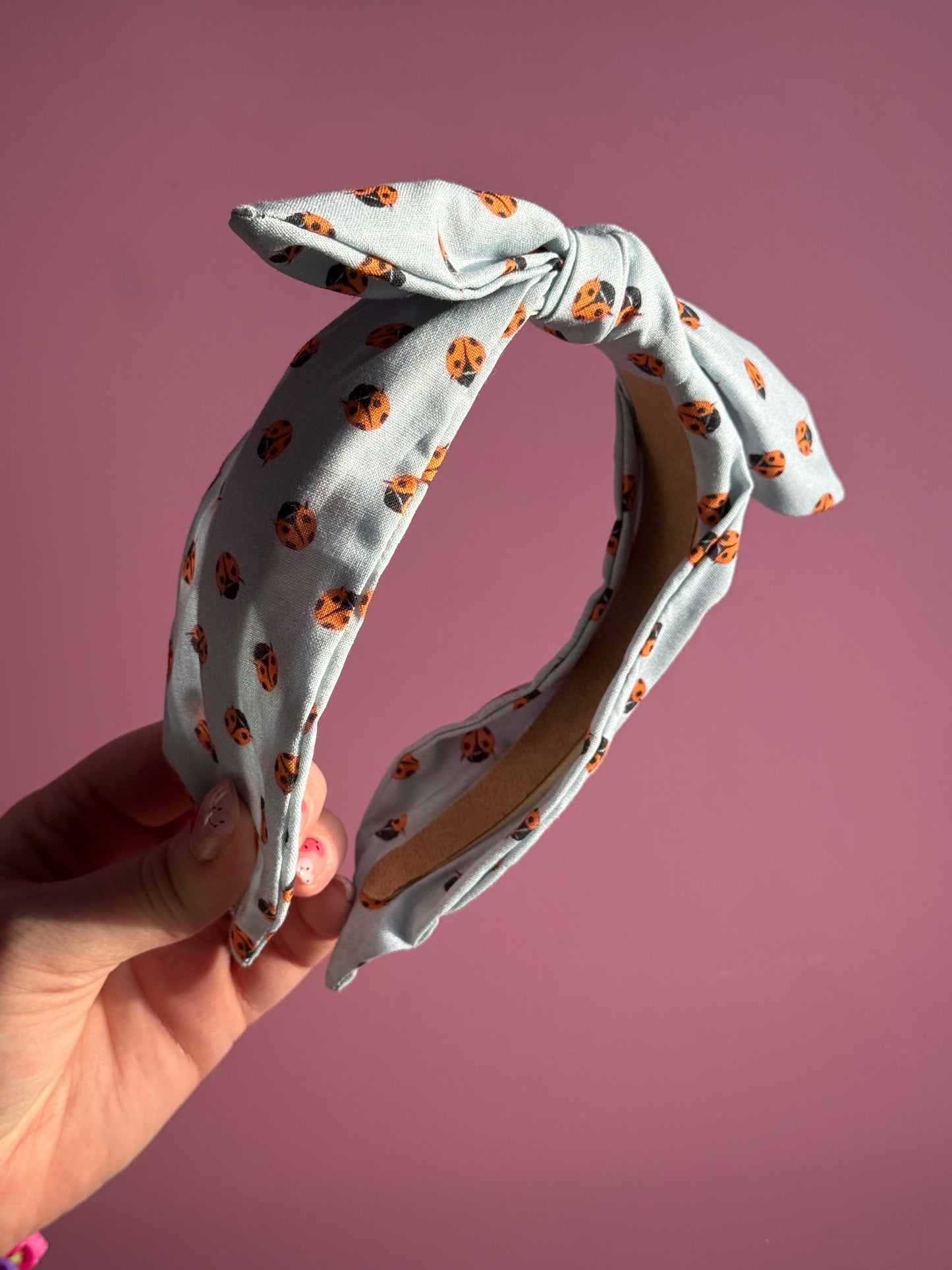 Ladybird Fabric Bow Headband