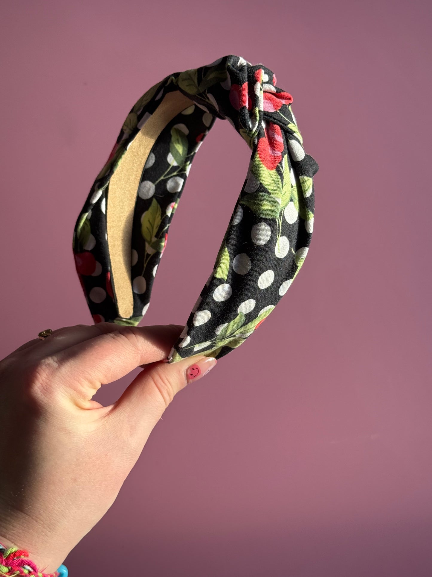 Cherry Fabric Knot Headband