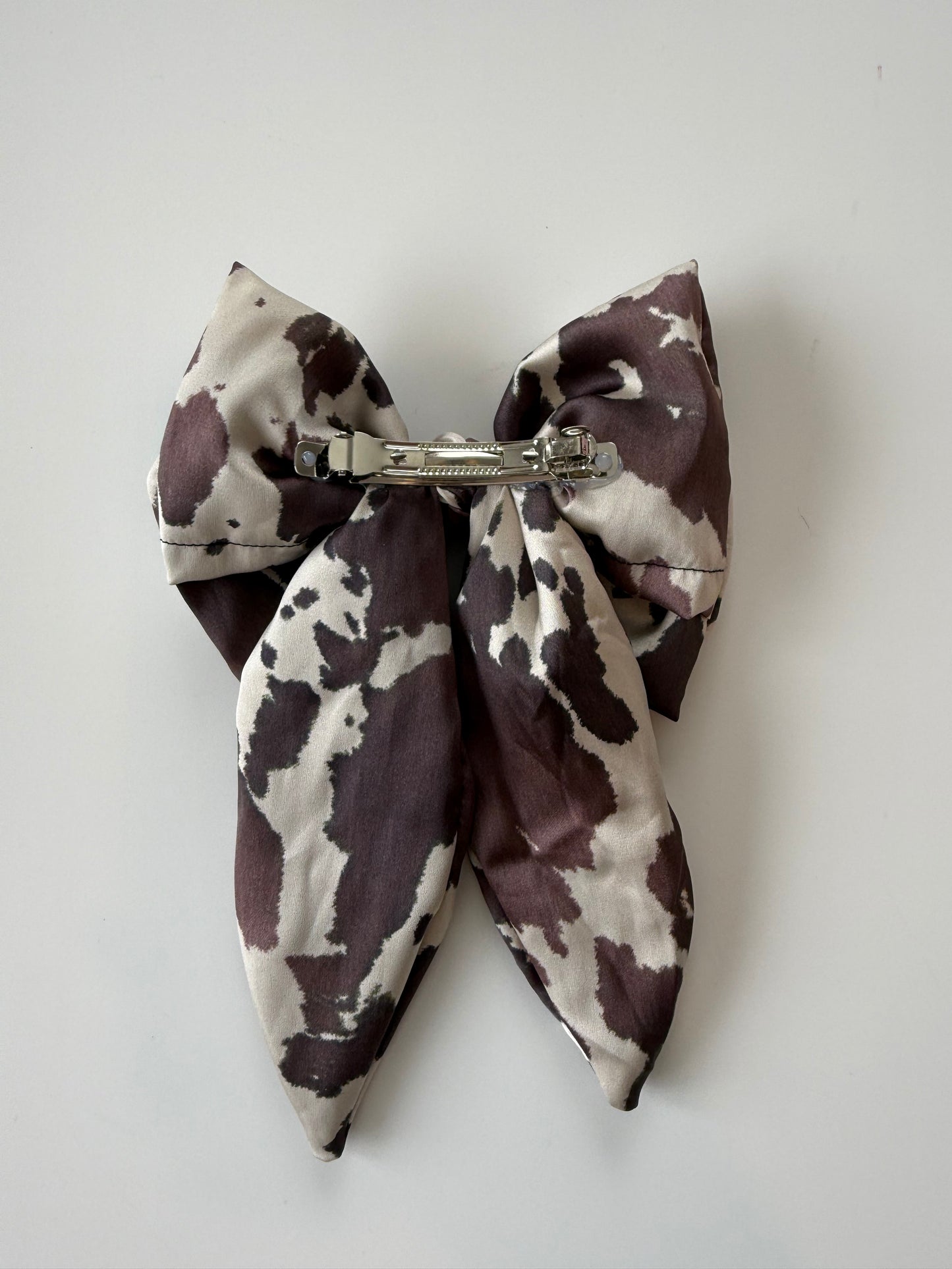 Cow Print Hair Bow Clip – Handmade - One of a kind