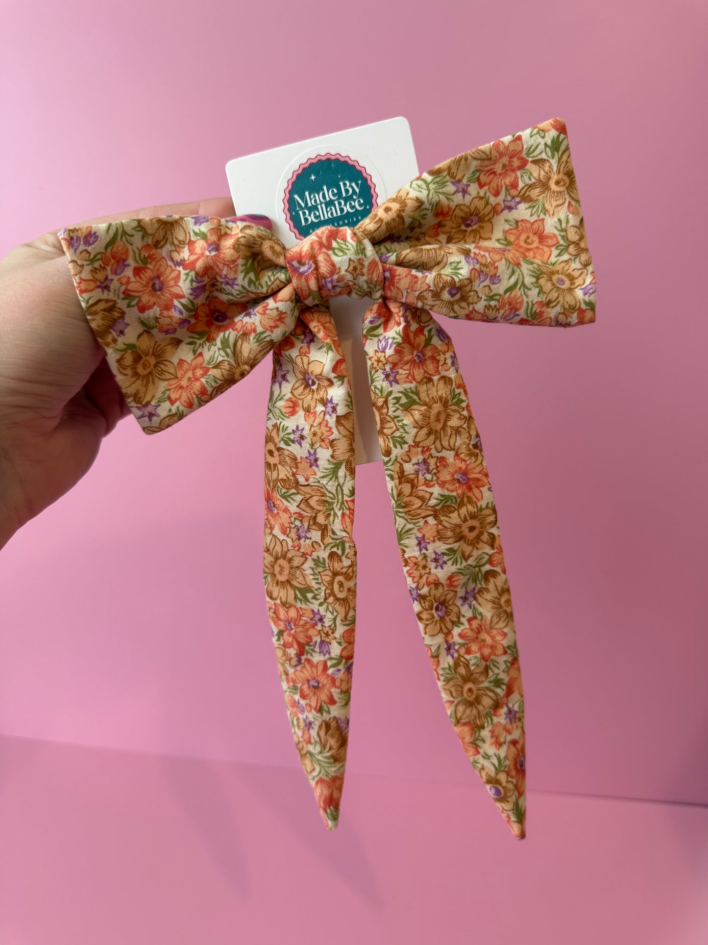 Autumn Fabric Bow Clip