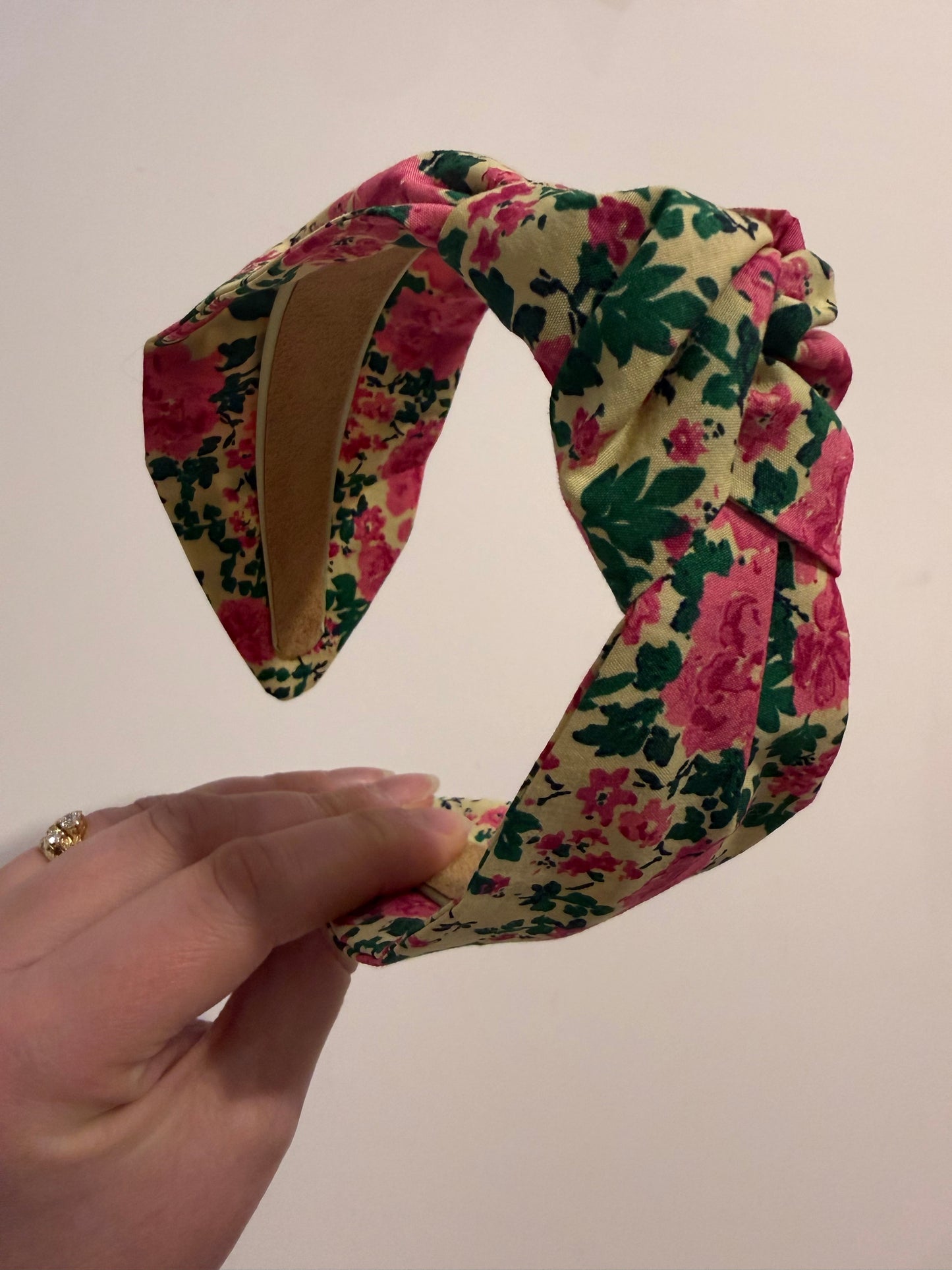 Boho Upcycled Knotted Headband – Floral