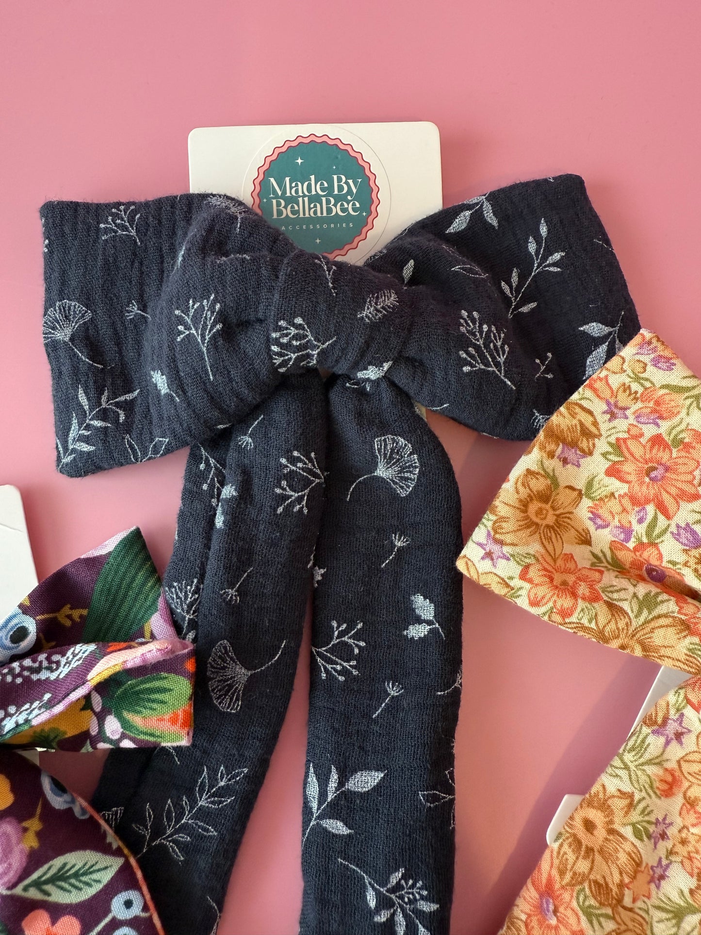 Autumn Fabric Bow Clip