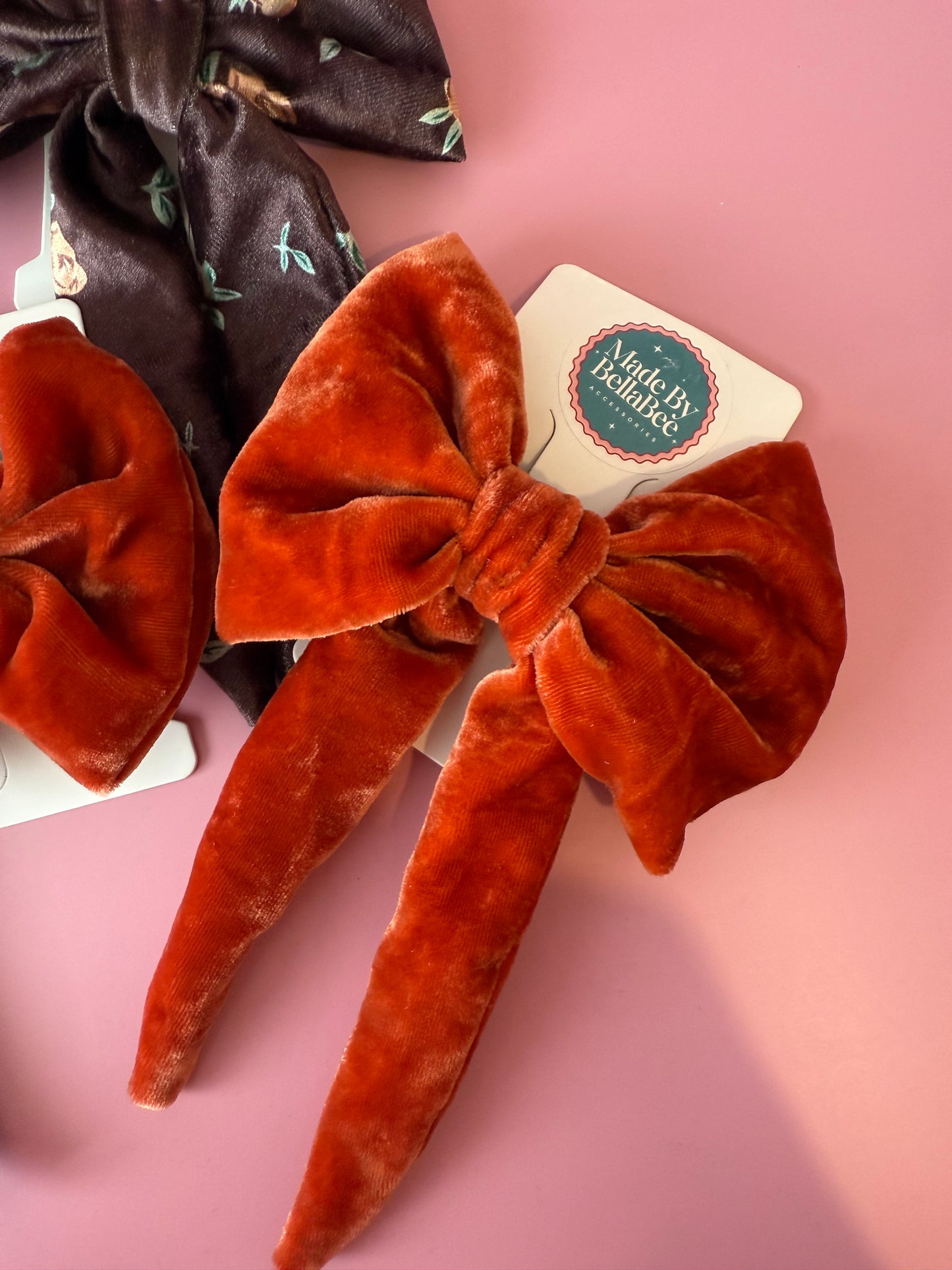 Autumn Velvet Bow Clip