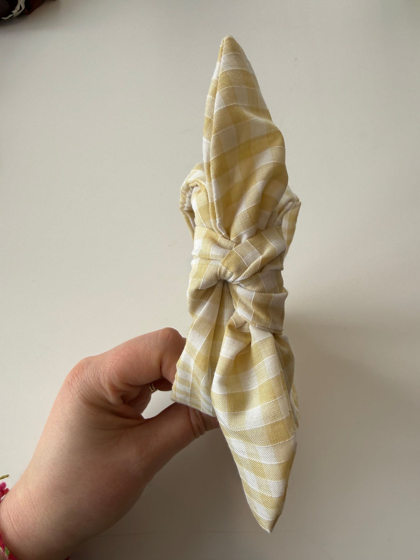 Boho Bow Headband – Butter Yellow Gingham