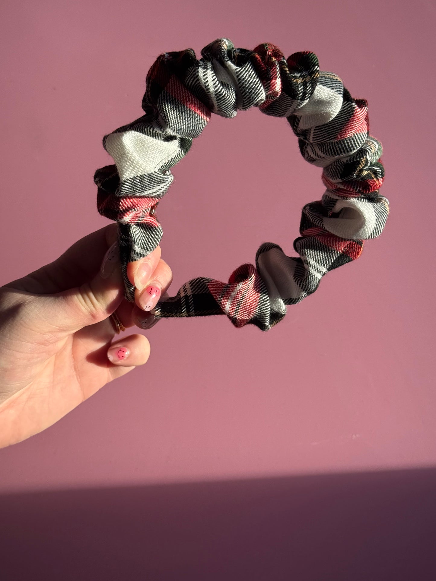 Tartan Fabric Ruffle Headband