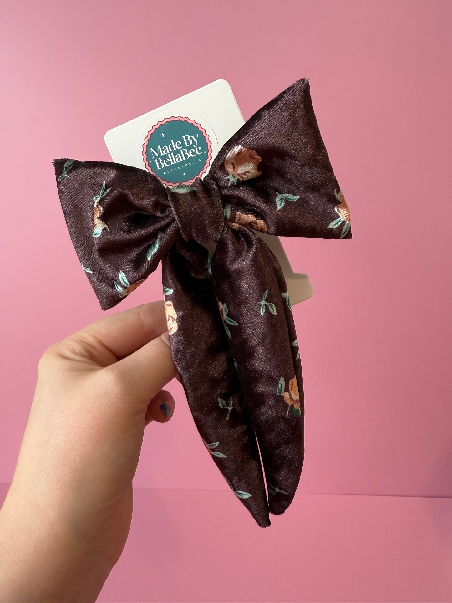 Autumn Velvet Bow Clip