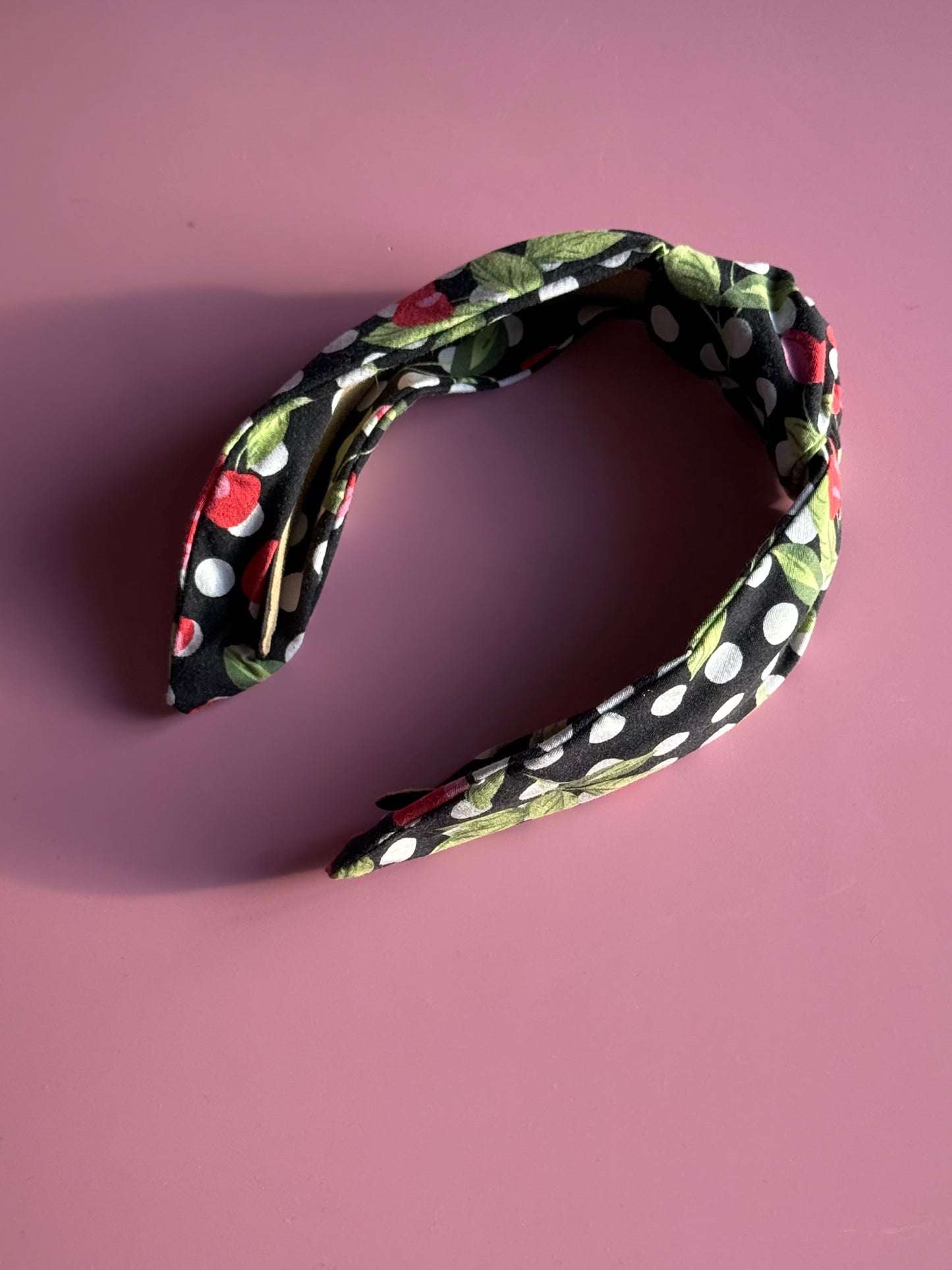 Cherry Fabric Knot Headband