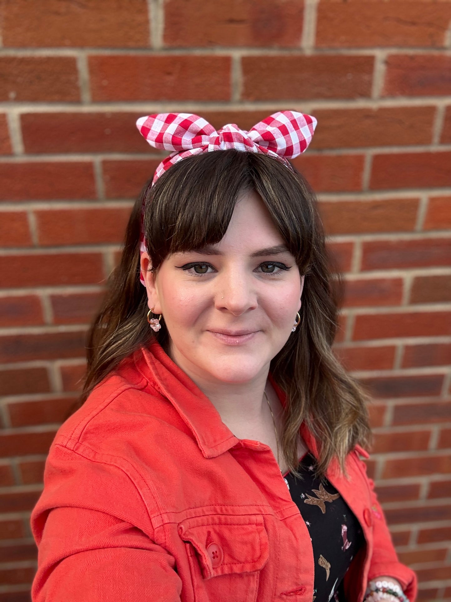 Gingham Fabric Bow Headband