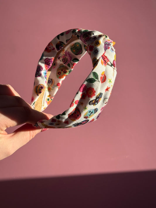 Sugar Skull Fabric Knot Headband