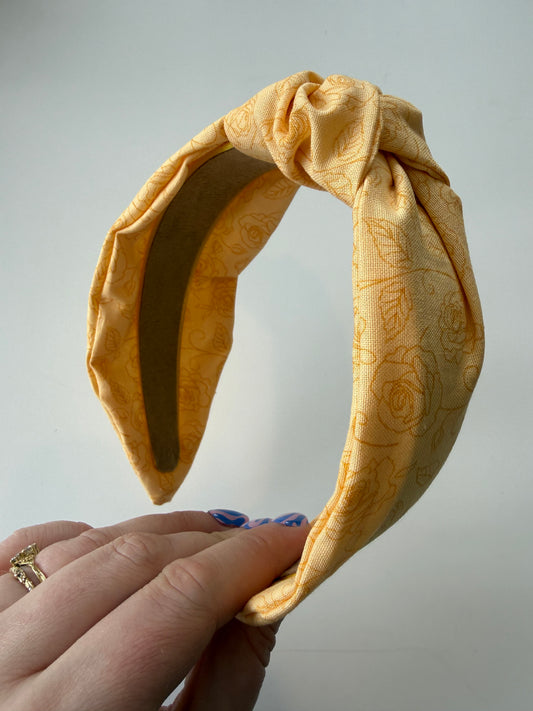 Boho Knotted Headband – Yellow Rose