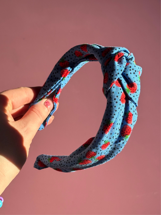 Strawberry Fabric Knot Headband