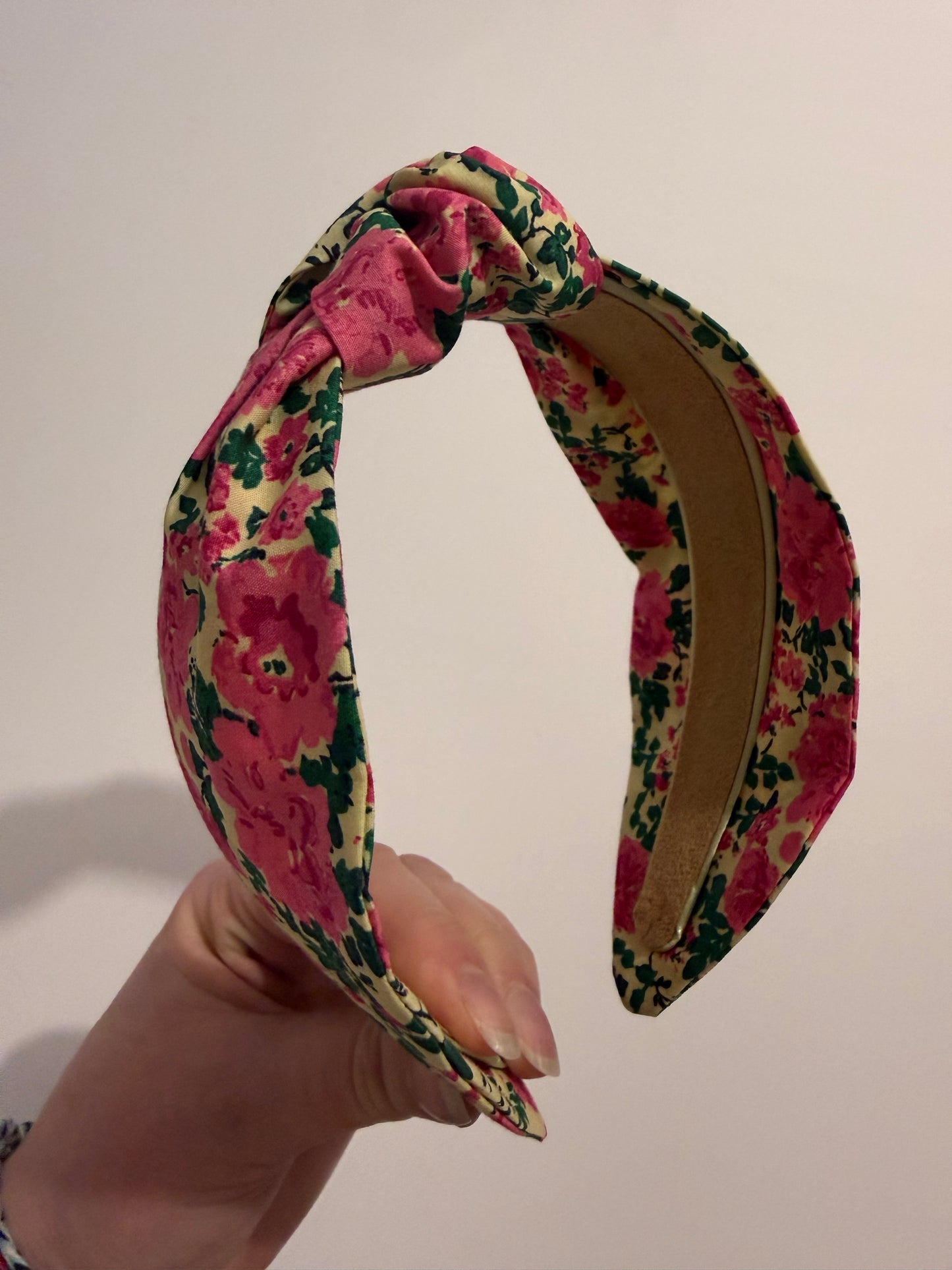 Boho Upcycled Knotted Headband – Floral