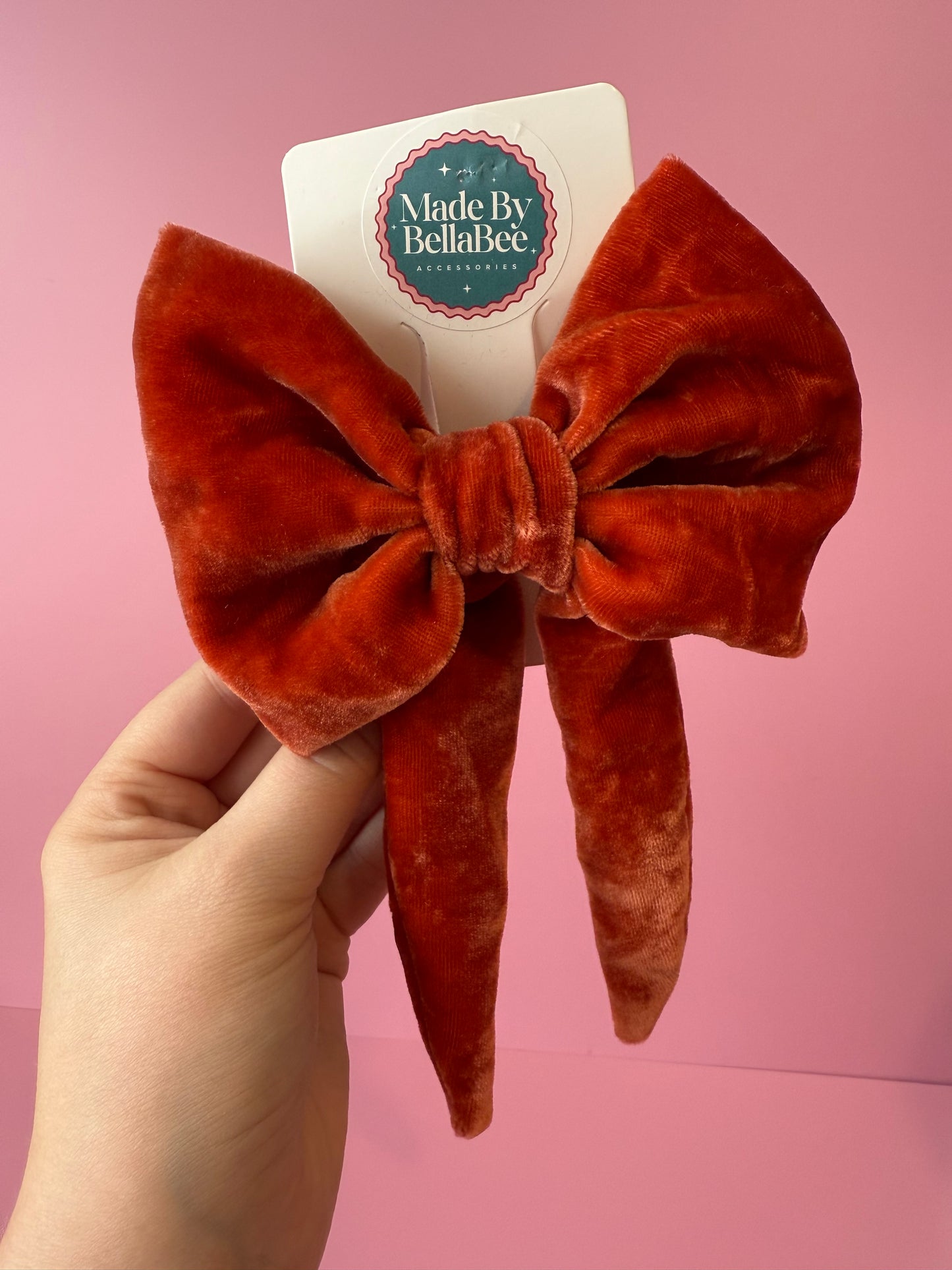 Autumn Velvet Bow Clip