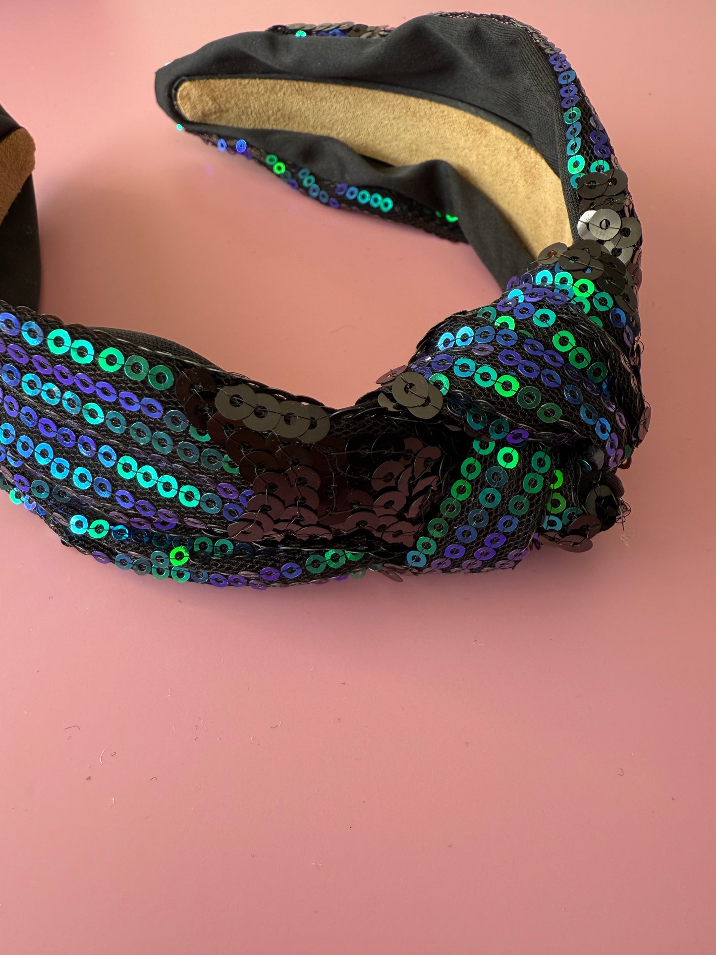 Black Star Sequin Knot Headband