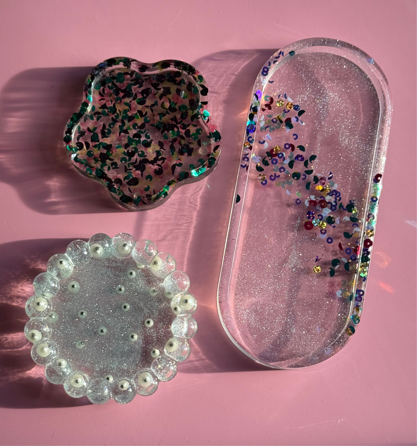 Sequin Scrap Trinket Trays