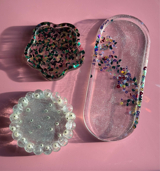 Sequin Scrap Trinket Trays