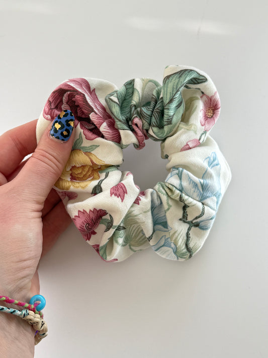 Boho Upcycled Hair Scrunchie – Handmade & One of a Kind